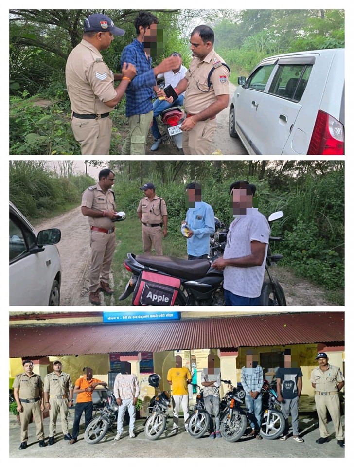 गंग नहर किनारे महफ़िल ज़माने वालों के विरुद्ध मिशन मर्यादा के तहत कार्रवाई, शराब पीते चार को धरा, बिना नंबर प्लेट 11वाहन क‍िए सीज